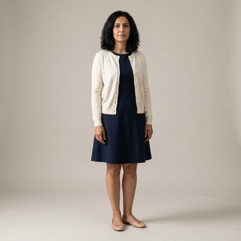 Dress and cardigan