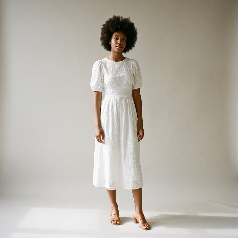 White midi dress