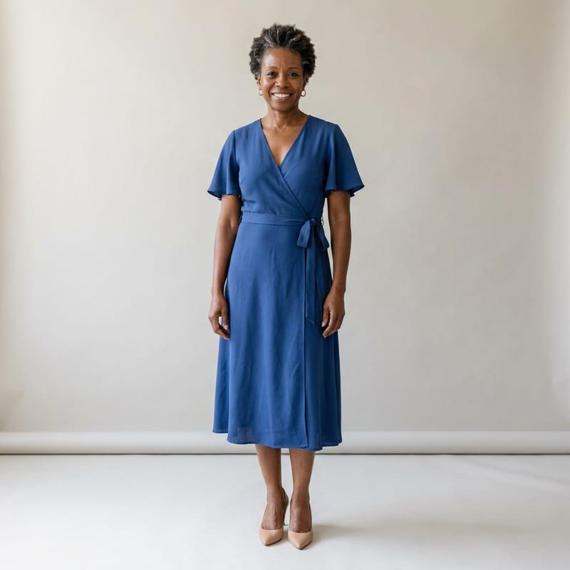 Wrap midi dress